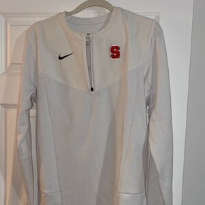 Syracuse Orange Nike White Quarter-Zip Top with Orange and Blue Accents